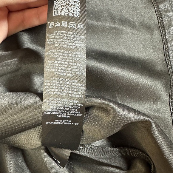 asos Black Faux Leather Polyester Button Down Jacket size 02 - Picture 8 of 8